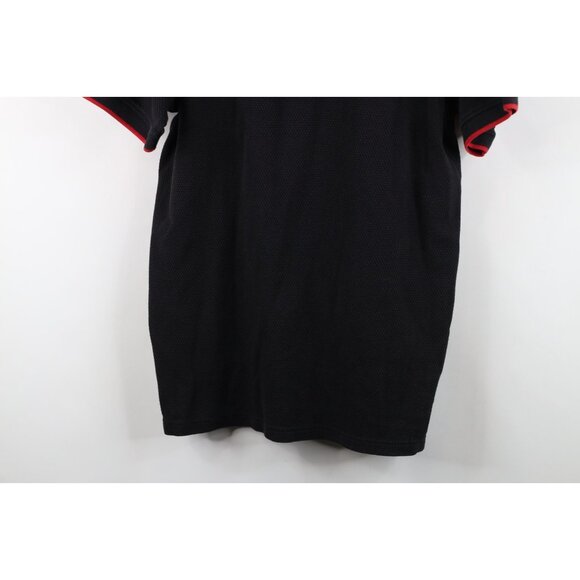 Vtg 90s Y2K Mens Medium Faded Ohio State University Thermal Knit Golf Polo Black - Picture 3 of 13